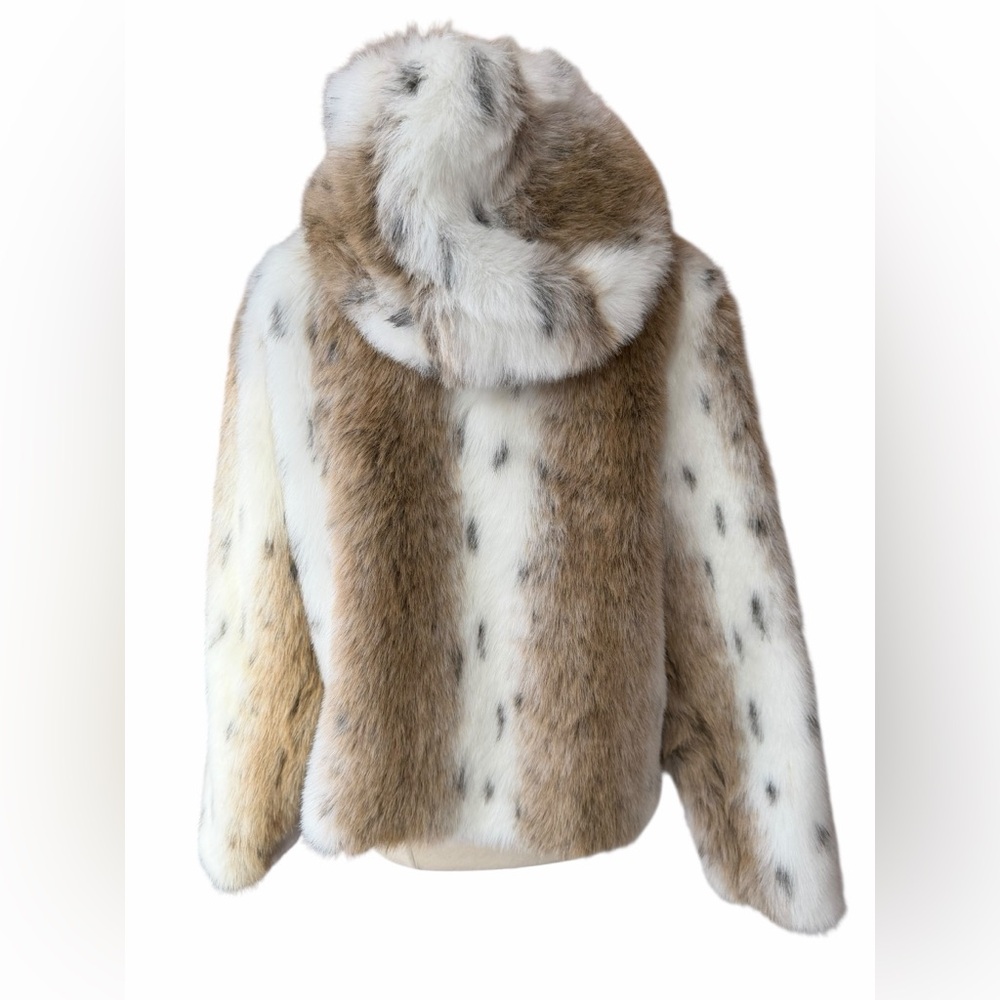 1990s/Y2K Reversible Faux Fur Lynx Animal Print Full … - Gem